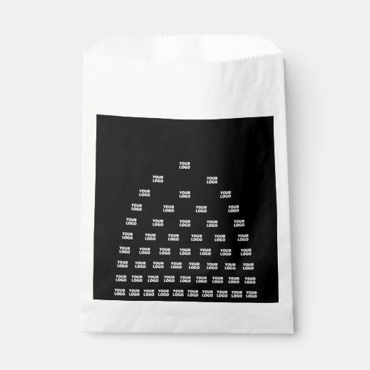 Sachets En Papier Votre logo motif arche unique | Noir (modifiable) (Devant)