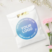 Sachets En Papier Votre logo | Ombre de bleu à violet et texte circu (Scellé)