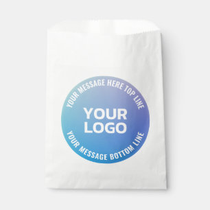 Sachets En Papier Votre logo Ombre de bleu à violet et texte circu