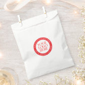 Sachets En Papier Votre logo ou autre image | Noël blanc et rouge (Coupé)