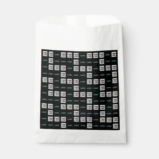 Sachets En Papier Votre logo ou image | motif zig zag avec 2 images (Devant)