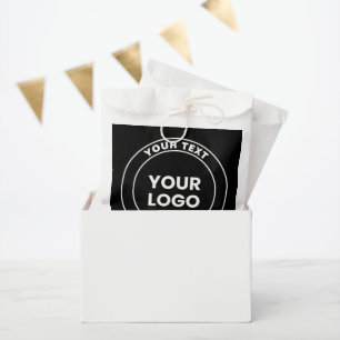 Sachets En Papier Votre logo téléchargé + Texte circulaire gras