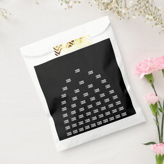 Sachets En Papier Votre Motif d'arche unique Logo | Noir (modifiable (Scellé)