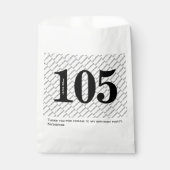 Sachets En Papier Votre nom Motif Bold Black Age 105 Numéro Date (Devant)