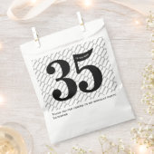 Sachets En Papier Votre nom Motif Bold Black Age 35 Numéro Date (Coupé)
