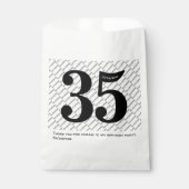 Sachets En Papier Votre nom Motif Bold Black Age 35 Numéro Date (Devant)