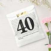 Sachets En Papier Votre nom Motif Bold Black Age 40 Numéro Date (Scellé)