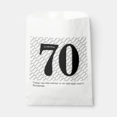 Sachets En Papier Votre nom Motif Bold Black Age 70 Numéro Date (Devant)
