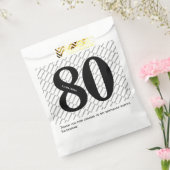 Sachets En Papier Votre nom Motif Bold Black Age 80 Numéro Date (Scellé)