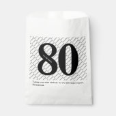 Sachets En Papier Votre nom Motif Bold Black Age 80 Numéro Date (Devant)