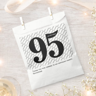 Sachets En Papier Votre nom Motif Bold Black Age 95 Numéro Date