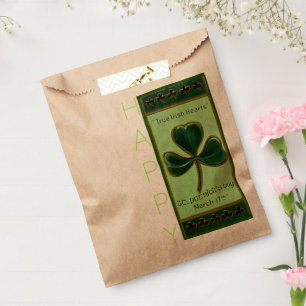 Sachets En Papier Vrai cœur irlandais Fête de la Saint-Patrick FBag2