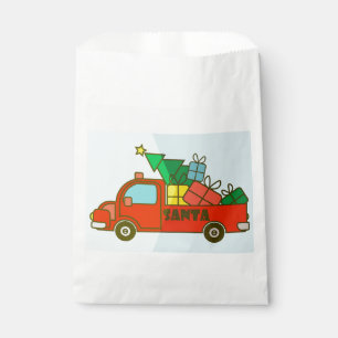 Sachets En Papier Vue latérale du camion père Noël Joyeux Noël
