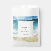 Sachets En Papier Watercolor Beach Ocean Destination Mariage (Devant)