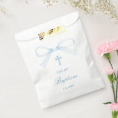 Sachets En Papier Watercolor Blue Bow Baptism (Scellé)