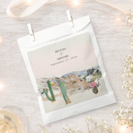 Sachets En Papier Watercolor Desert Cactus Boho Wedding (Coupé)