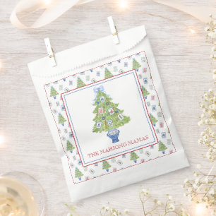 Sachets En Papier Watercolor Mahjong Christmas Tree Party