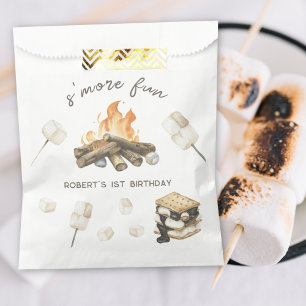 Sachets En Papier Watercolor S'more Camping Fire 1er anniversaire