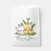 Sachets En Papier Watercolor Tribal Hippo Safari Merci d'anniversair (Devant)