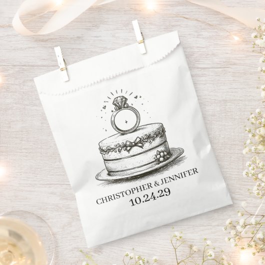 Sachets En Papier Wedding Cake Ring (Coupé)