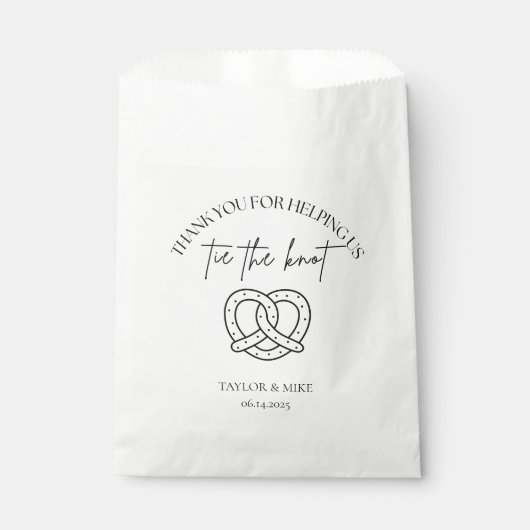 Sachets En Papier Wedding Pretzel Favor Bags Personalized (Devant)