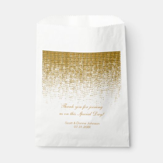 Sachets En Papier *Wedding shower Confetti de texture or (Devant)