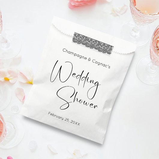 Sachets En Papier Wedding shower de script moderne