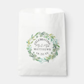 Sachets En Papier Wedding shower Eucalyptus vert (Devant)