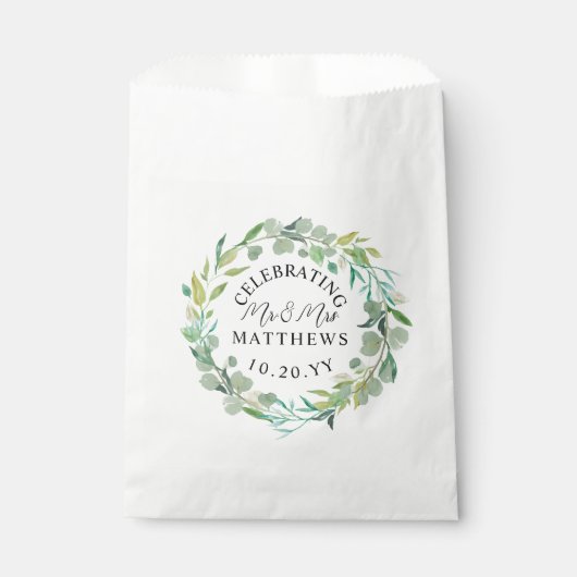 Sachets En Papier Wedding shower Eucalyptus vert (Devant)
