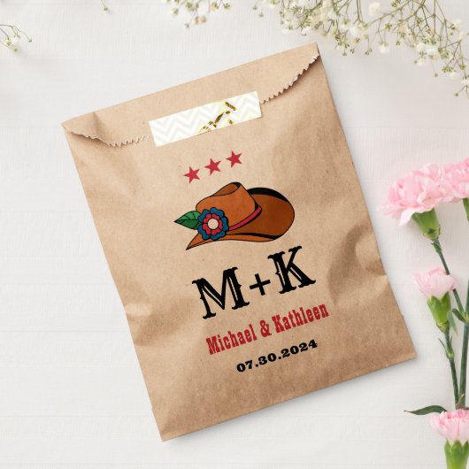 Sachets En Papier Western Floral Cowboy Casquette Rustique Mariage c (Scellé)