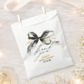 Sachets En Papier Whimsical Black Gold Bow Thank You (Coupé)