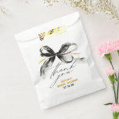 Sachets En Papier Whimsical Black Gold Bow Thank You (Scellé)