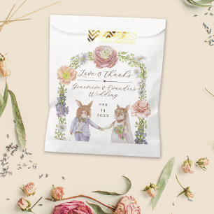 Sachets En Papier Whimsical Boho Lapin Lapin Aimer Floral Mariage