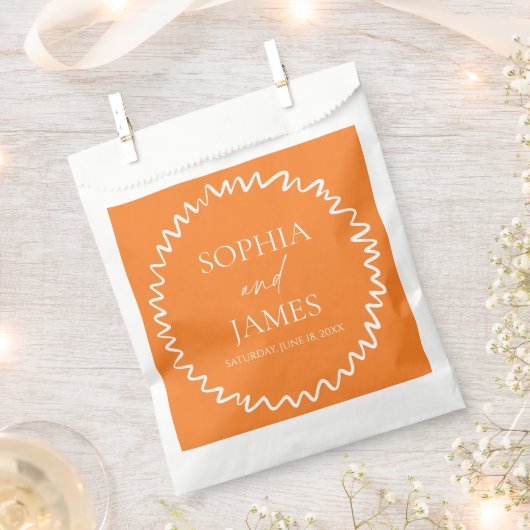 Sachets En Papier Whimsical Citrus Orange Wavy Border Wedding (Coupé)