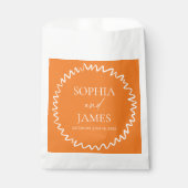 Sachets En Papier Whimsical Citrus Orange Wavy Border Wedding (Devant)
