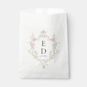 Sachets En Papier Whimsical Elegant Rococo Floral Crest Monogram (Devant)