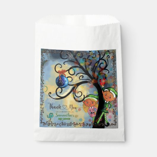 Sachets En Papier Whimsical Elf Gender Reveal Baby Shower Custom (Devant)