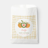 Sachets En Papier Whimsical Fall Apple thème Baby shower vert (Devant)