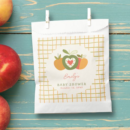 Sachets En Papier Whimsical Fall Apple thème Baby shower vert