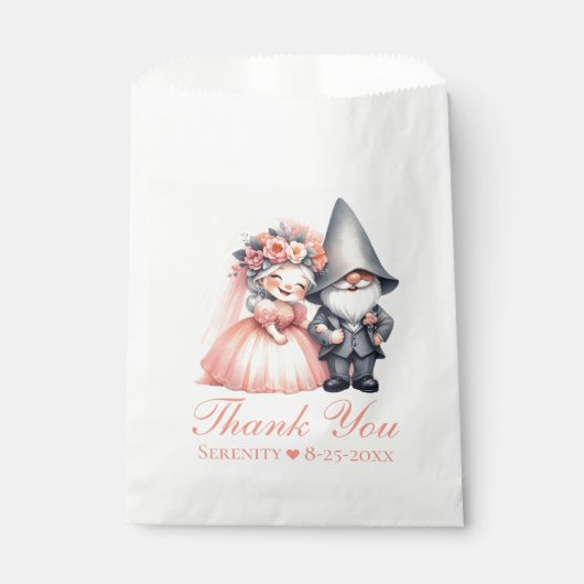 Sachets En Papier Whimsical Gnome Rustic Garden Merci de mariage (Devant)