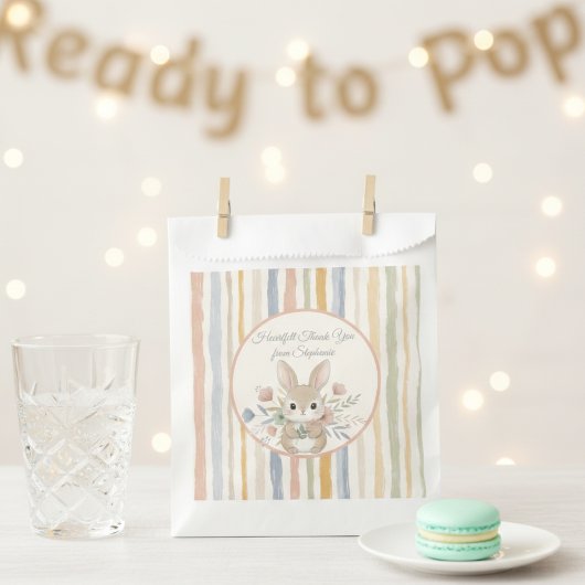 Sachets En Papier Whimsical Rabbit Pastel Guest Gift Bag