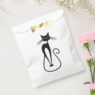 Sachets En Papier Whimsical Skinny Chat noir rose