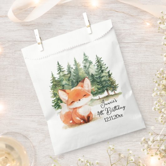 Sachets En Papier Whimsical Woodland Baby Fox 4e anniversaire (Coupé)