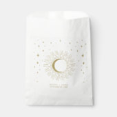 Sachets En Papier White & Gold Stars Celestial Sunburst Moon Mariage (Devant)