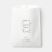 Sachets En Papier White Modern Script Love is Sweet Mariage (Devant)