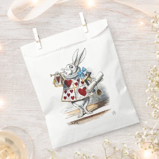 Sachets En Papier White Rabbit Alice Wonderland Hearts (Coupé)