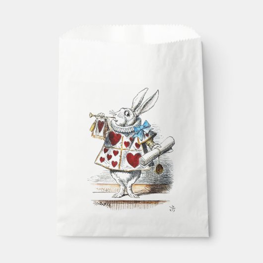 Sachets En Papier White Rabbit Alice Wonderland Hearts (Devant)