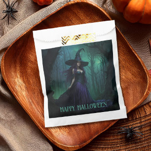 Sachets En Papier Wicked Halloween sorcière en violet et noir