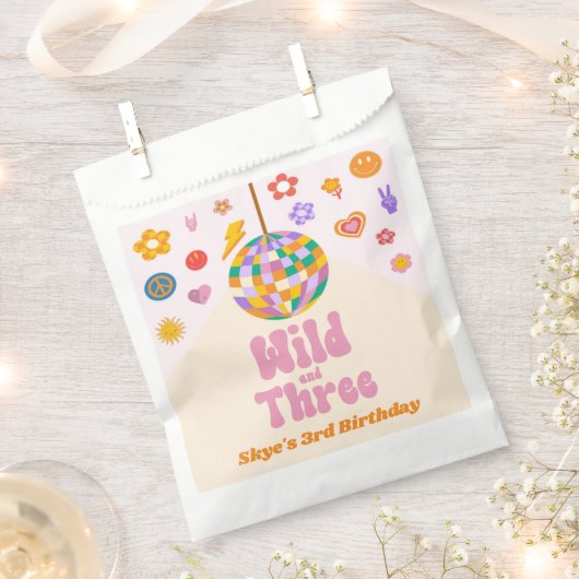 Sachets En Papier Wild and Three Retro Disco Ball 3ème anniversaire (Coupé)