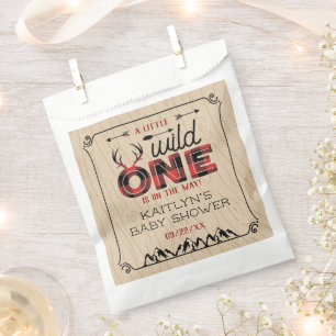 Sachets En Papier Wild One Boys Rustic Plaid Baby shower de bûcheron